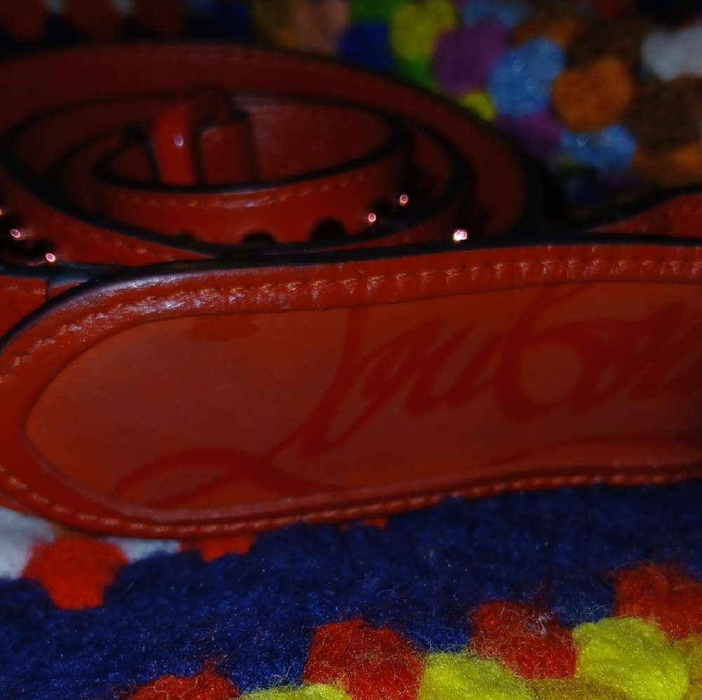 Stylish Red Embossed Belt